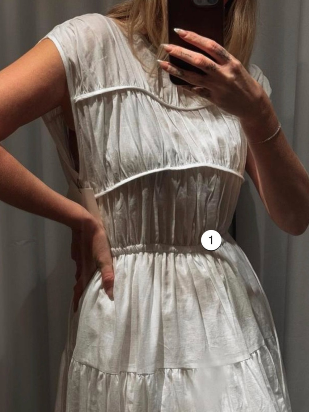 NWT DISSH White Sleeveless Tiered Maxi Dress - Picture 2 of 9